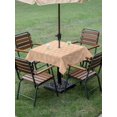 thumbnail image 4 of Outdoor Tablecloth with Umbrella Hole for Patio/Picnic/Party/Camping, Abstract Bohemia Waterproof Table Cloth Square Cover Washable, Modern Boho Floral Orange (60"x 60"), 4 of 8
