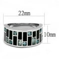 thumbnail image 2 of Silver Womens Ring Anillo Para Mujer 316L Stainless Steel Ring with Glass in Sea Blue Pesaro, 2 of 4