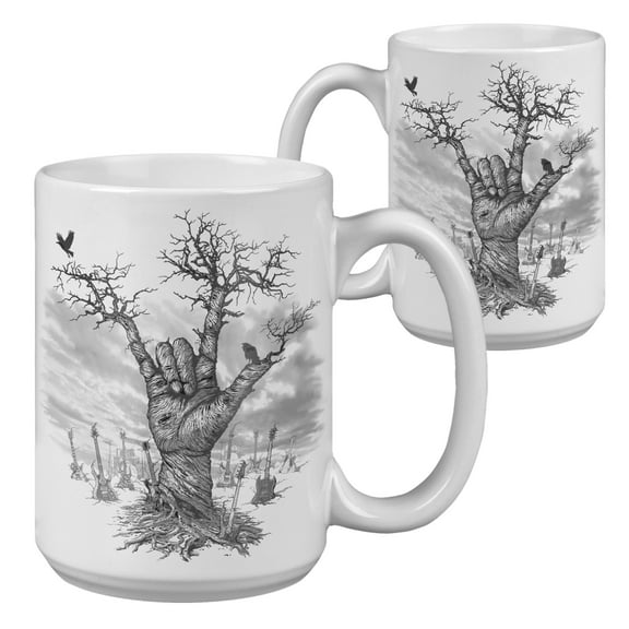Metal Hand Guitar Tree - 15 Ounce Sublimation Mug