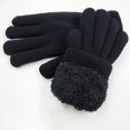 thumbnail image 2 of Weikingp Clearance! Warm Gloves, Men's Woolen Gloves All Black Plus Velvet Cold Proof And Warm Outdoor Gloves, Knitted Gloves, Heating Gloves Black, 2 of 3