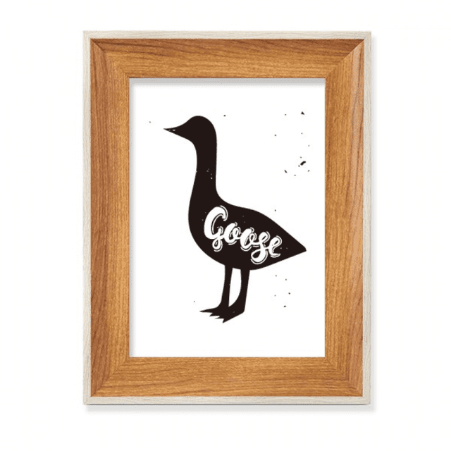 Goose Black And White Animal Desktop Wooden Photo Frame Display Picture Art Painting Multiple Sets