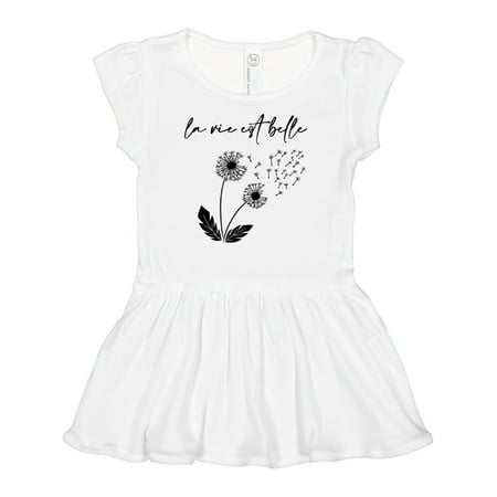 

Inktastic La Vie Est Belle with Dandelion Girls Baby Dress