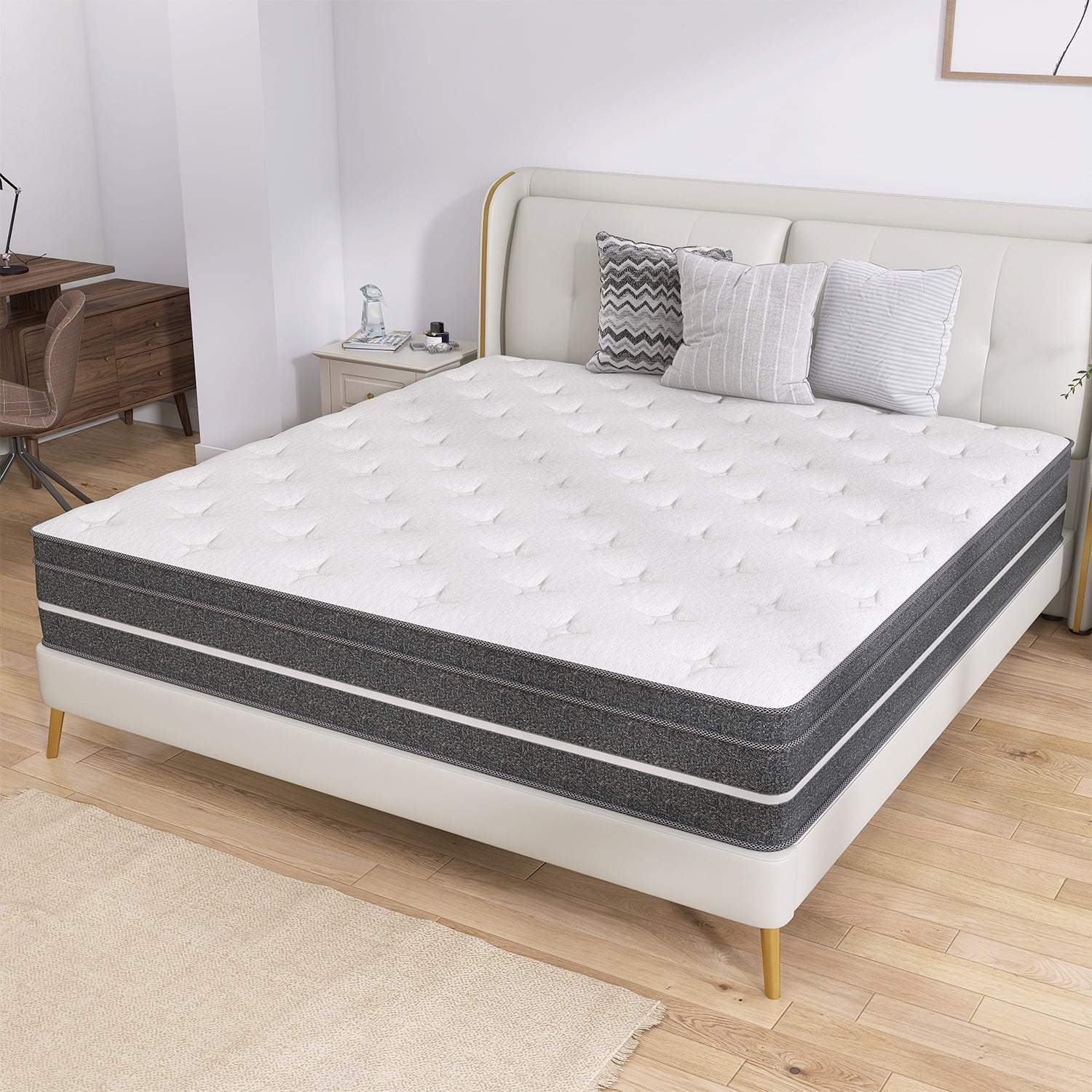 lemontalking 12" Twin Mattress Gel Memory Foam Spring Hybrid Mattress in a Box