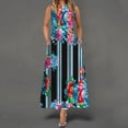 thumbnail image 2 of Sleeveless Maxi Dresses for Women Vintage Floral Print Long Dress Loose Tank Dress with Pockets Round Neck Sundress, 2 of 5