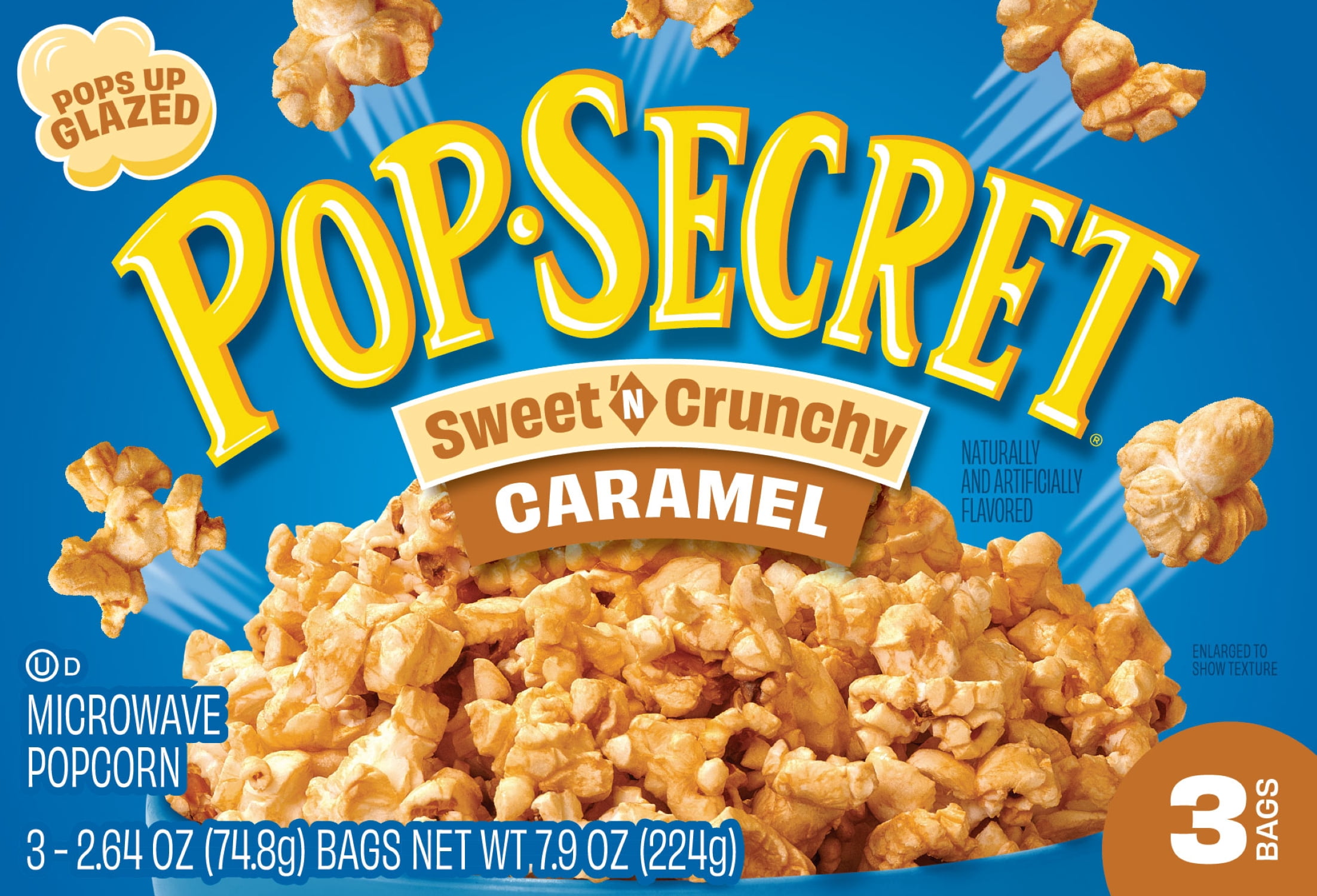 Pop Secret Popcorn, Sweet 'n Crunchy Caramel Microwave Popcorn, 2.64 oz Bags, 3 Ct