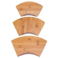 thumbnail image 3 of BambooMN Bamboo Sushi Board Tray, Chopsticks and Compartment Sauce Dish, 9" Fan - 2 Sets, 3 of 7