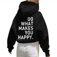 thumbnail image 1 of WZXFASHION Veste à Imprimé Lettre pour Femmes, Manches Longues, Automne Hiver, Chandail à Capuchon Oversize, jusqu'à 50 % de Réduction, 1 of 8