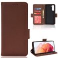 thumbnail image 1 of Allytech Galaxy S21 FE Wallet Case with Credit Card Holder, PU Leather & TPU Interior Scratch Free Protection Magnetic Closure Folio Cover for Samsung Galaxy S21 FE 2022 Released(6.4 inch), Brown, 1 of 3