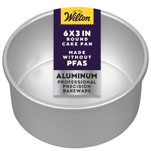 Wilton Aluminum Round Pan 6x3 Ideal for Layer Cakes & Cinnamon Rolls