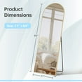 thumbnail image 4 of Simenmax 59"x16" Full-Length Floor Mirror with Stand – Arched Aluminum Alloy Frame, Wall-Mountable or Freestanding, Shatter-Resistant Nano Glass for Bedroom, Cloakroom, Gym,Gold, 4 of 7