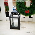 thumbnail image 5 of Hosley Set of 2, 12 Inch High Brown Clear Glass and Iron Classic Style Lantern, 5 of 5