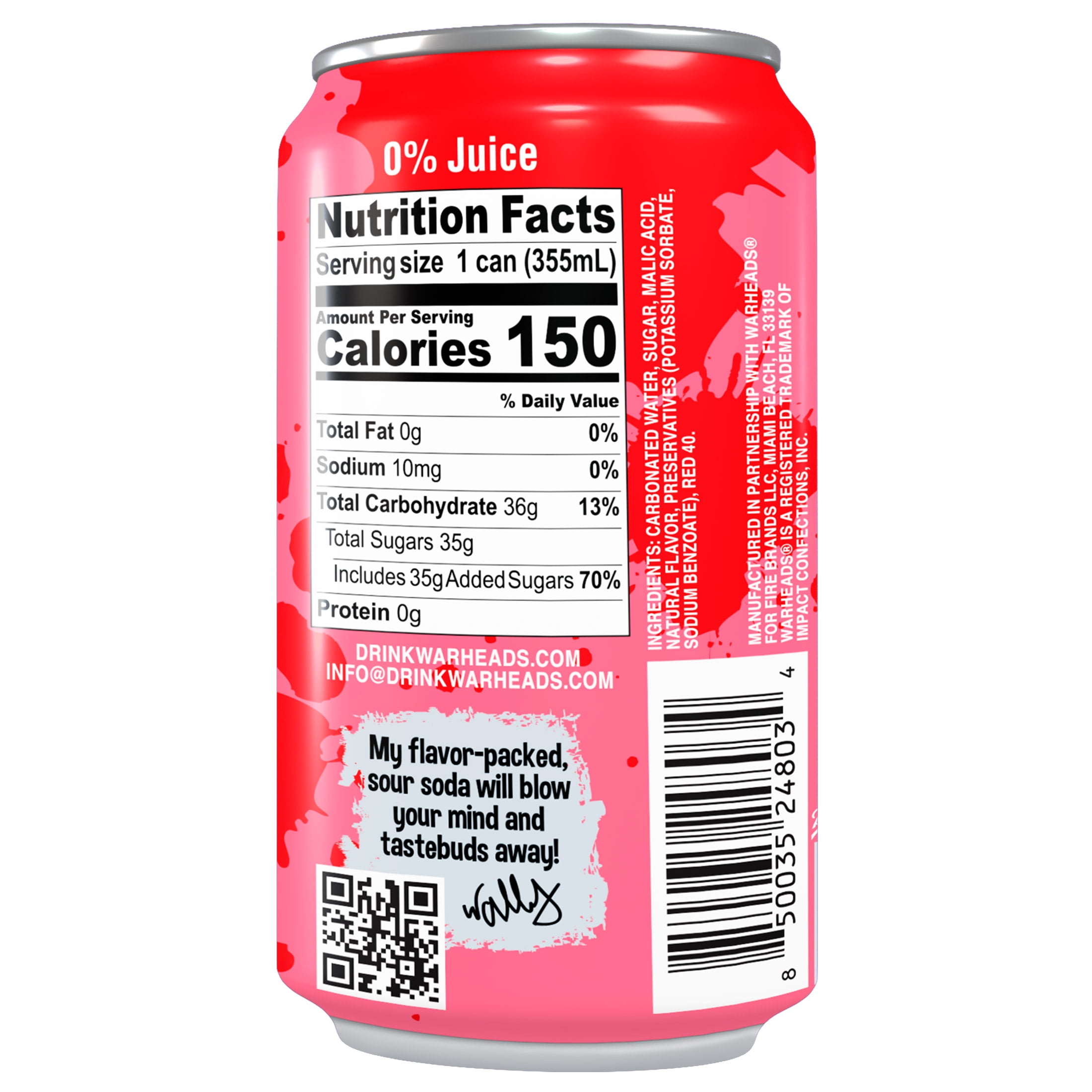 Warheads Sour Soda Black Cherry 12oz Cans