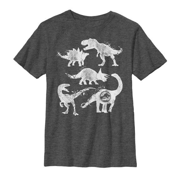 Boy's Jurassic World: Fallen Kingdom Cracked Dinosaurs Graphic Tee Charcoal Heather X Large