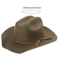 thumbnail image 3 of Elegant Fedoras Hat with Braided Ribbon Wools Wide Brimmed Western Hat for Church Casual Wear Unisex Hat, 3 of 8
