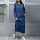 thumbnail image 5 of mfyjkho Vestidos de tallas grandes, Sudadera con capucha de punto grande para mujer con vestido informal de terciopelo Vestidos para invitadas de boda para mujer xxxxl, 5 of 8