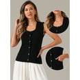 thumbnail image 2 of DARING DIVA Women's Sweater Vest Button Ribbed Knitted Tank Top XL Black, 2 of 6