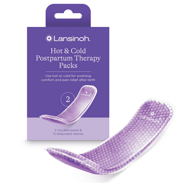 Lansinoh Hot and Cold Pads, Postpartum Essentials, Purple, 2 ct.