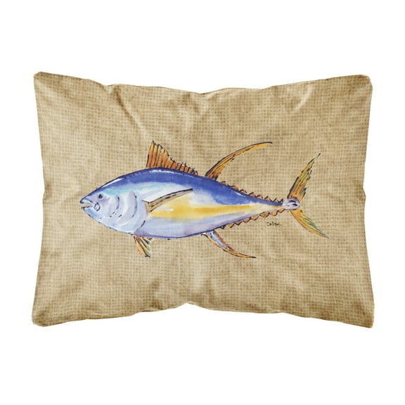 Carolines Treasures 8817PW1216 Tuna Fish Canvas Fabric Decorative Pillow, 12H x16W, multicolor