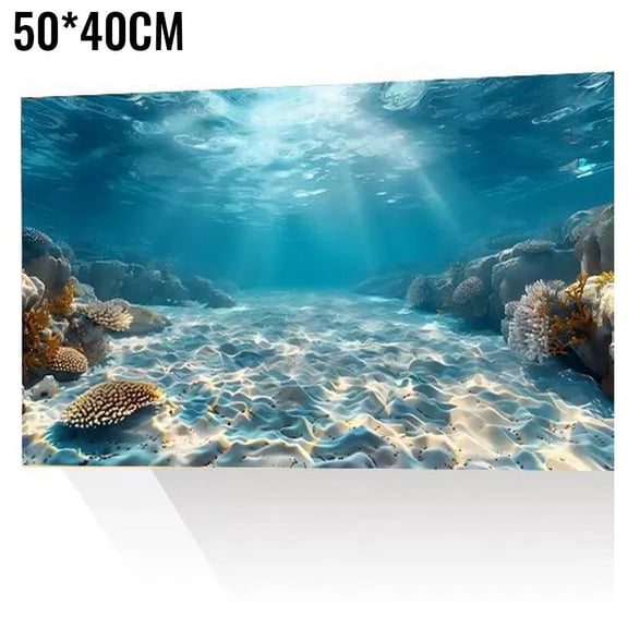 Agiufgs Aquarium Background 40x11.81 in, Self-Adhesive Waterproof Decorative Wallpaper, for Fish Tank Decor Setup and Daily, Multicolor