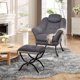 thumbnail image 2 of QinaQin Sillón lazy ergonómico con reposapiés plegable, funda removible y lavable, ideal para lectura y espacios pequeños, 2 of 9