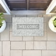 thumbnail image 3 of Distressed Damask Welcome Printed Outdoor Door Mat, design by Tim Coffey, 18"x30", 3 of 8