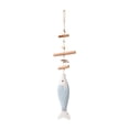 thumbnail image 2 of Handmade Rustic Wooden Fish Wall Hanging Ornament, Nautical-Themed Distressed Wood Decor with Seashell Accents, Lightweight Hanging Sculpture for Coastal and Beach House Decor, 2 of 6