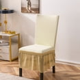thumbnail image 5 of Dining Room Chair Covers with Skirt,Set of 4 Stretch Thicken Chair Slipcovers Universal Removable Washable Jacquard Chair Protector for Wedding Banquet Party-2-yellow, 5 of 8