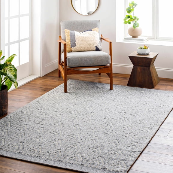 Hauteloom Peri Recycled Material Living Room, Bedroom Area Rug - Contemporary - Gray, Cream, Black - 2' x 3'