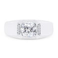 thumbnail image 2 of Cushion & Round Cut Lab Created Moissanite Diamond Bezel Set Men's Anniversary Wedding Band Ring Men's Jewelry in 14K White Gold(1 CTTW,G-H Color,VVS1 Clarity)-6, 2 of 6