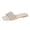 White, variant on Slides Sandals Women Open Toe Rhinestone Multi Row Strips Flat Sandals Square Toe Glitzy Bling Slide Slip On Beach Slippers