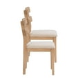 thumbnail image 4 of Linon Miles Wood Set of 2 Upholstered Ladder Back Dining Chairs in Natural Brown, 4 of 10