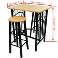 thumbnail image 2 of vidaXL Dining Set Table and Stool Kitchen Dining Bar Stool Dinner Table MDF, 2 of 5