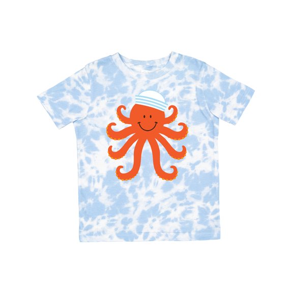 Inktastic Orange Octopus Cute Sea Creature Nautical Boys or Girls Toddler T-Shirt