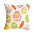 thumbnail image 2 of DefiDgd 18x18inch Happy Easter Egg Carrot Painted Decorative Throw Pillow Covers,Spring Farmhouse Porch Sofa Bed Outdoor Home Decor(Double Side), 2 of 7