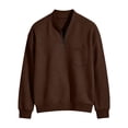 thumbnail image 5 of Oversized Sweatshirt for Men Solid Color Stand Up Collar Half Zip Long Sleeve Sweatshirt Base Layer Outerwear Casual Pullover for Any Occasion, 5 of 8