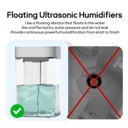 HUMSURE Bedroom Humidifier, 4.5L Cool Mist Floating for Household Plants, Silent Ultrasonic Humidifier, Aromatic Multi-Colour Controllable Light, leak-proof Easy to Clean