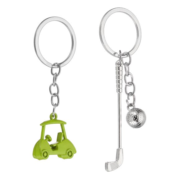 Golf Cart Keychain, Mini Cute Golf Ball Key Chain Sport Pendant Key Ring Bag Backpack Decor Green