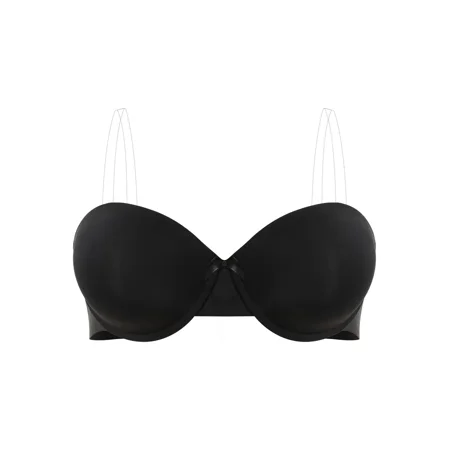 

Plus Size Solid Color Knot Front Strapless Bra Women‘s Plus Elegant Medium Stretch Underwear Bra
