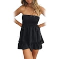 thumbnail image 2 of Sonducket Vestidos informales para mujer, sin mangas, a la moda, Sexy, sin espalda, por encima de la rodilla, con volantes, ropa de playa, Vestidos Negro L, 2 of 6