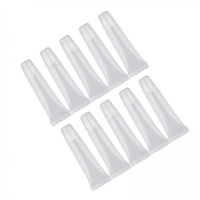 5x 10 Tubos de Bálsamo de Brillo de Labios, Mini Dispensador Portátil Vacío Transparente Suave Recargable, para Hacer Brillo de Labios, Suministros de 5 piezas