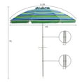 thumbnail image 3 of Gymax 6.5Ft Beach Umbrella w/ Tilt Mechanism Sand Anchor Carrying Bag Blue + Green, 3 of 10