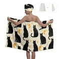 thumbnail image 3 of Colevkie Women's 2 Pcs Bath Wrap Set Bath Skirt & Hair Drying Cap Absorbent and Soft Bath Towel Beach Towel Shower Cap Quick Drying for Bathroom Sauna Spa Printed Cats Theme Pattern, 3 of 8