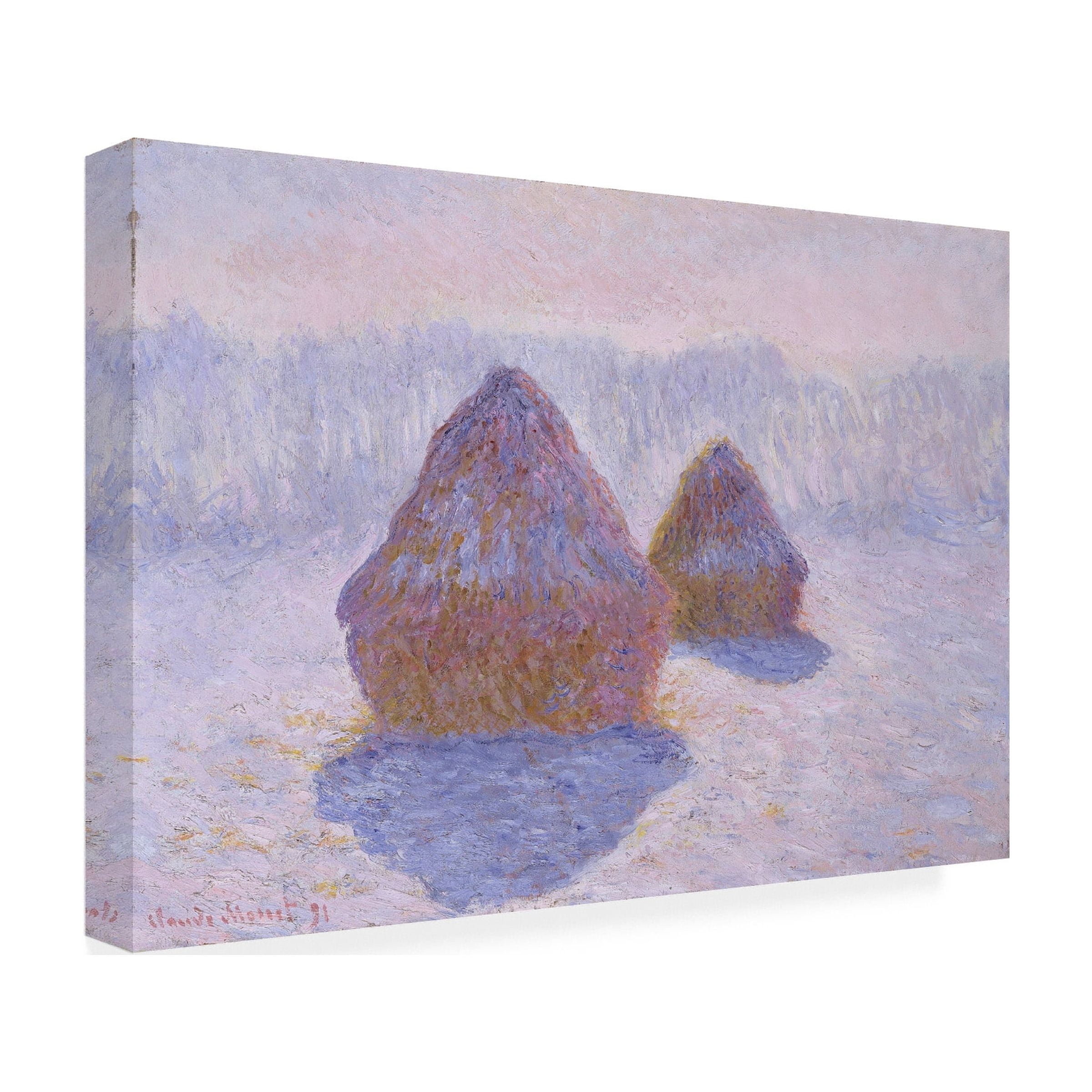 Monet 'Haystacks Effect Of Snow And Sun' Canvas Art