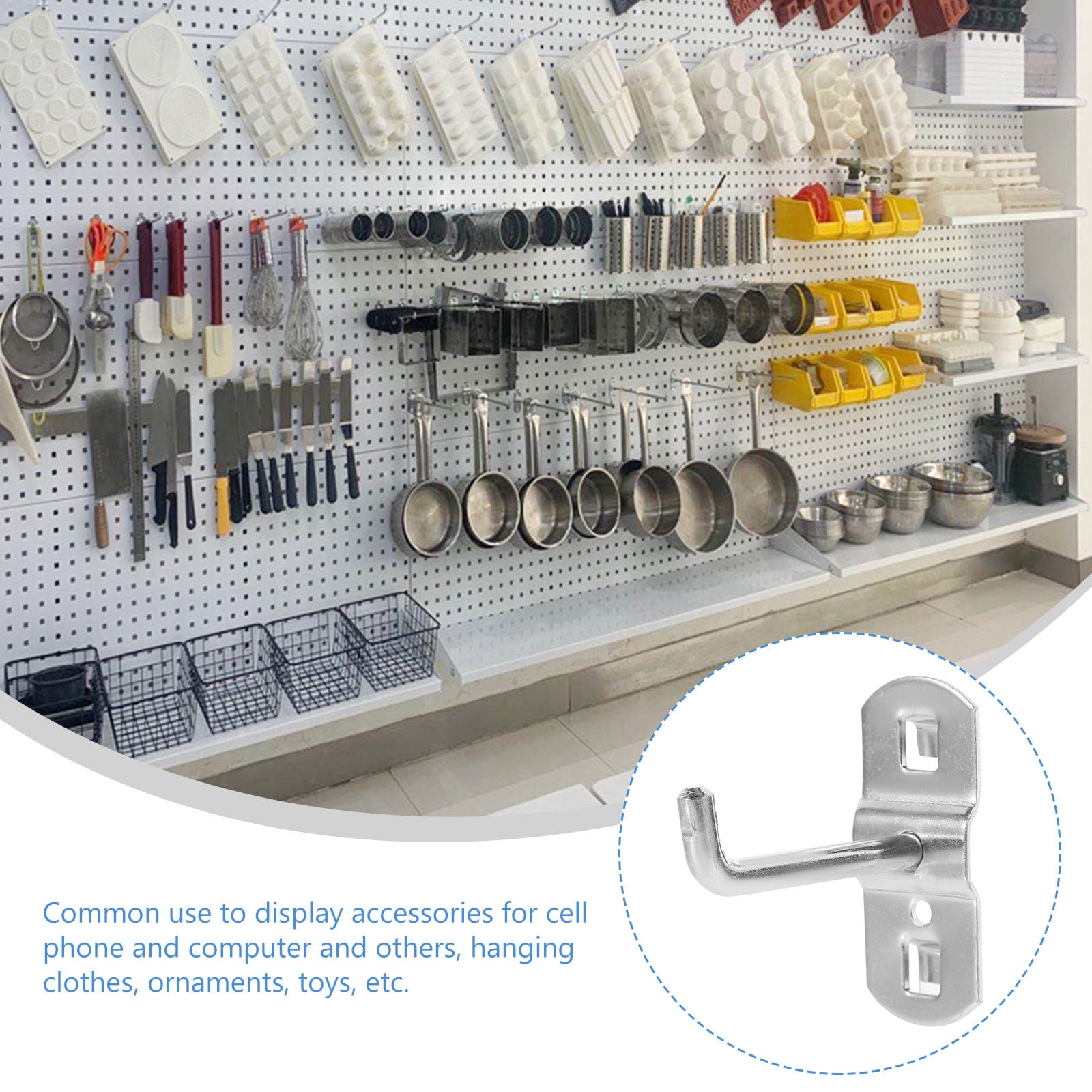 MLINS 60 Pcs  Pegboard Hook Peg Hooks Display Rack Hooking Supermarket Shelf Hooks