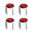 thumbnail image 3 of 4 Uds. Tapas Vástago Válvula Neumático Coche Calavera Aire (plata) Rojo, 3 of 4