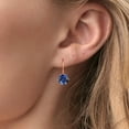 thumbnail image 4 of Gem Stone King Blue Created Sapphire Leverback Earrings for Women (2.00 Cttw, Gemstone September Birthstone, Round 6MM), 4 of 4