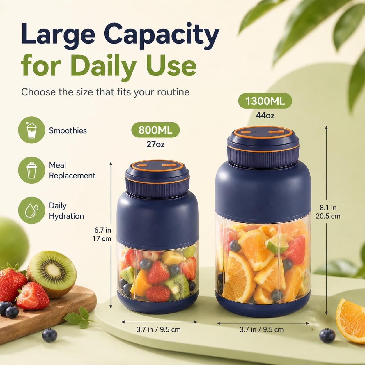 180W Portable Wireless Juicer Cup – 28/45 Oz Blender with 38 Blades, USB Rechargeable for Smoothies, Fruits & Vegetables