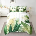 thumbnail image 2 of Homewish Green Leaves 7 Pieces Bedding Comforter Set for Teens Boys Girls,Botanical Plants Full Bedding Set Lightweight,Tropical Leaves Fitted Sheet Flat Sheet,Super Cozy Room Decor,Reversible, 2 of 8