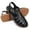 Black, variant on Closed Toe Fisherman Gladiator Sandals for Women Adjustable Ankle Buckle Braided Slingback Strappy Summer Footwear for Casual Dressy Daily Wear