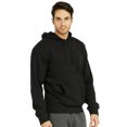 thumbnail image 4 of Men's Active Casual 100% Cotton Waffle Fabric Pullover Hoodie, Black L, 1 Pack, 4 of 4